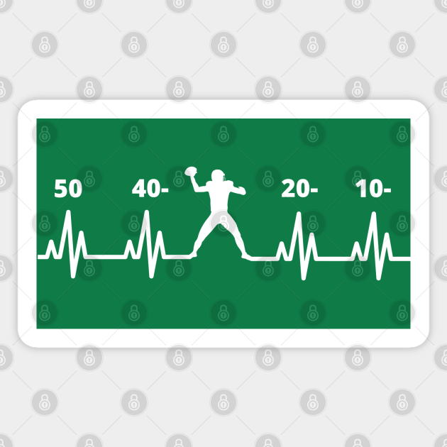 Football Ecg Heartbeat Pulse Line Football Sticker Teepublic 